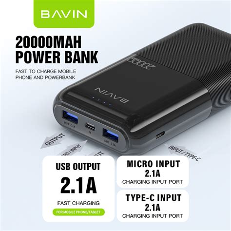 BAVIN PC097 10000mAh Powerbank W Universal Dual 2A USB Fast Charger