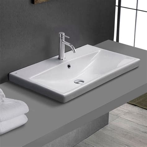 CeraStyle 032000 U D By Nameek S Elite Drop In Bathroom Sink White