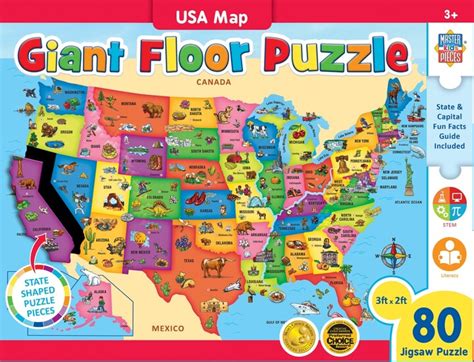 Masterpieces Puzzles Masterpieces Usa Map 80 Piece Jigsaw Puzzle For