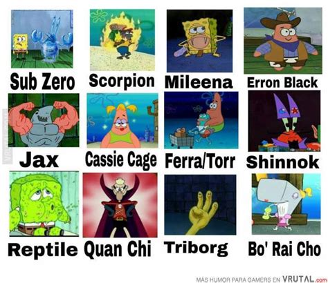 Bob Esponja Personajes Mortal Kombat Meme Subido Por Cochinolarry