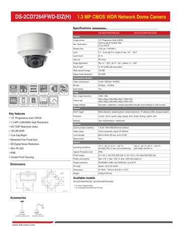 Hikvision Digital Technology DS 2CD7264FWD EIZH Surveillance Camera