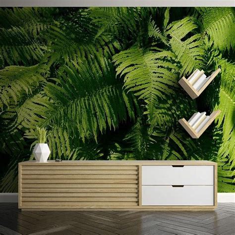 Custom Wallpaper Mural Modern Green Plant Leaves Bvm Home