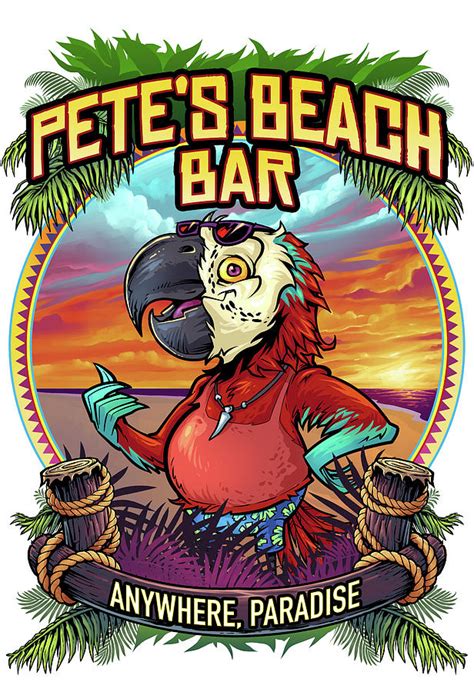 Petes Beach Bar Digital Art By Flyland Designs Pixels