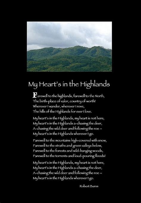 Poster Poem My Heart S In The Highlands By Poetic Expressions