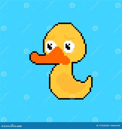 Rubber Duck Pixel Art Toy 8 Bit Pixelate Vector Illustration Stock