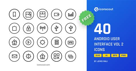 Free Android User Interface Vol 2 Icon Pack - 40 Line User Interface ...