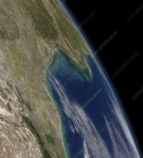 Gulf of Mexico coast, satellite image - Stock Image - C013/5167 ...