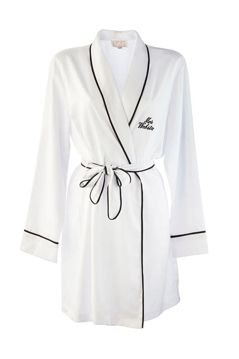 Womens Personalised Ha Sleep Dressing Gown Robe By Ha Designs White