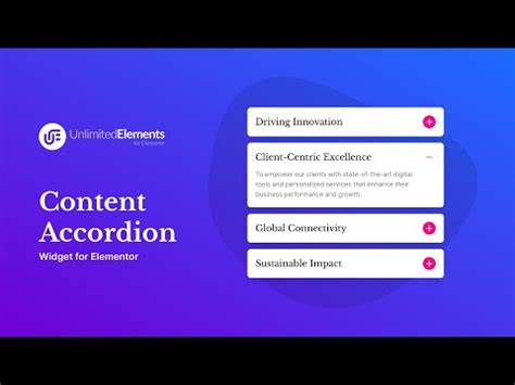 Content Accordion Widget For Elementor Youtube