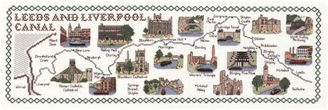 Leeds Liverpool Canal Count Evenweave Cross Stitch Map Amazon