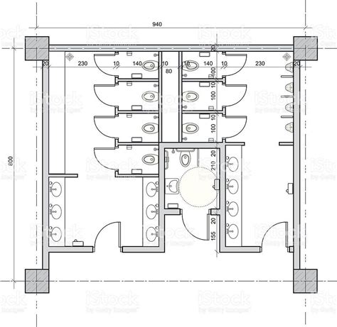 Public Restroom With Separate Handicapped Toilet Vector Id455317607