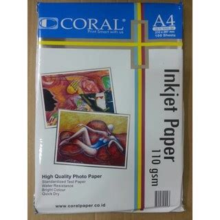 Jual Inkjet Paper Coral 110 Gsm Kertas Inkjet Coral A4 Indonesia