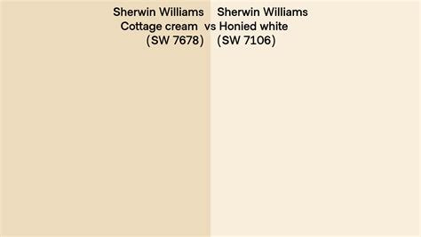 Sherwin Williams Cottage Cream Vs Honied White Side By Side Comparison