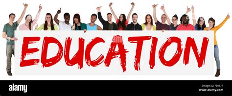 Education Concept Group Of Young Multi Ethnic People Holding Banner