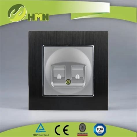 Flush Mounted EU Standard Electric Wall Socket Aluminum RJ11 CAT3