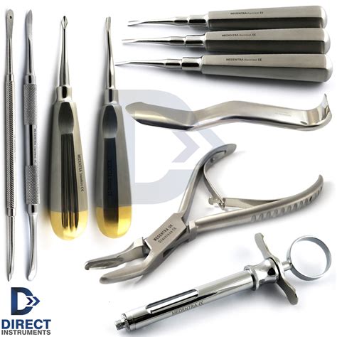 10pcs Basic Dental Extraction Kit Tooth Forceps Root Elevators Periosteal Molt 9 Ebay