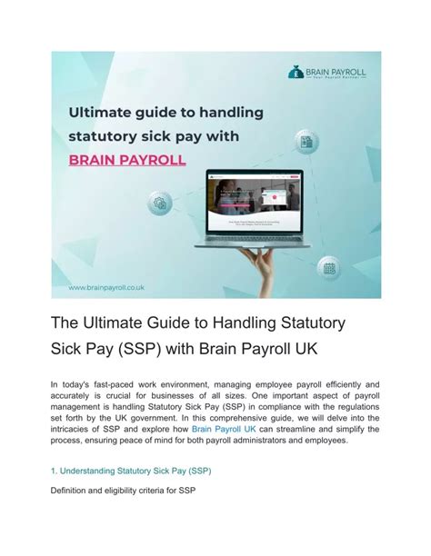 Ppt The Ultimate Guide To Handling Statutory Sick Pay Ssp With