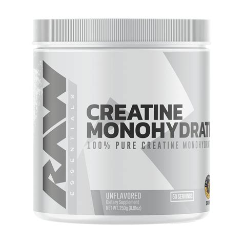 RAW Nutrition Essential 100 Pure Creatine Monohydrate Powder