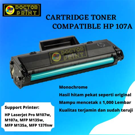 Cartridge Toner Compatible Hp 107a W1107a Refill Printer Laserjet Pro M107w M107a Mfp M135w Mfp