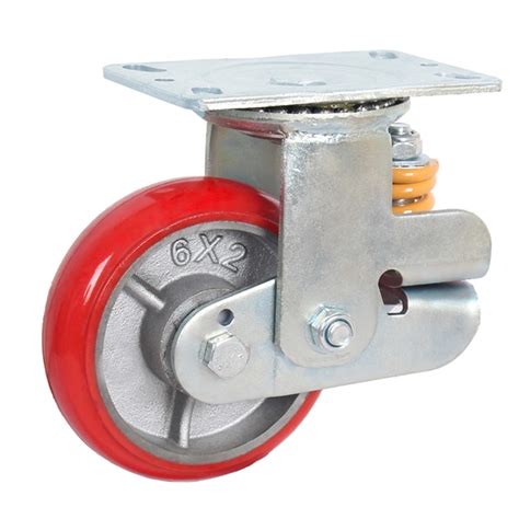 Inch Iron Core Pu Swivel Spring Loaded Casters Wheel Spring Loaded