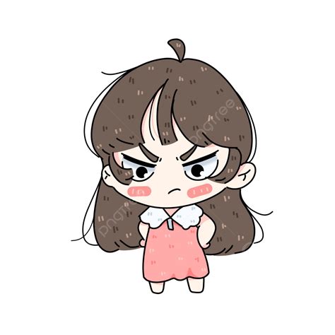 Angry Girl Chibi Chibi Cute Girl Angry Png Transparent Clipart Image