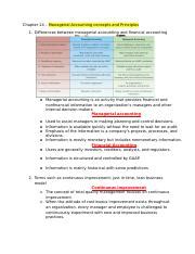 ACCT 102 Mid Term Study Guide Docx Chapter 14 Managerial Accounting