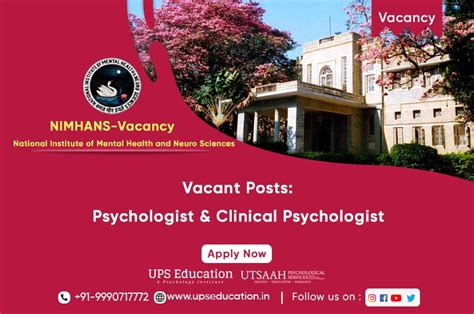 Vacancy For The Post Of Clinical Psychologist And Psychologist In