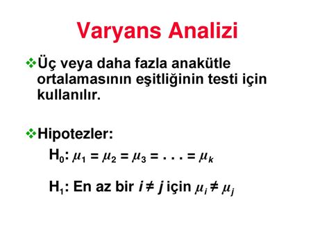 Stat St K Ii Varyans Analizi Ppt Indir