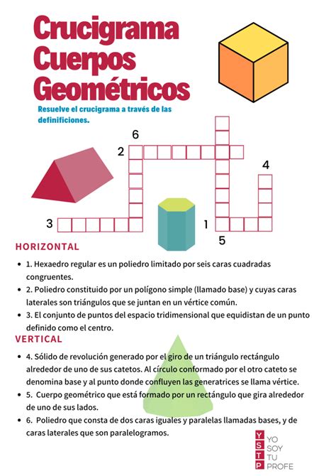 ¿sabrías Resolver Este Crucigrama Sobre Cuerpos Geométricos Yo Soy