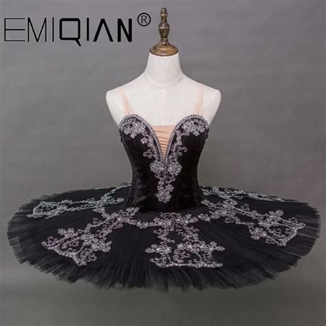 Black Ballet Dance Tutu Velvet Bodice With Layers Of Pleated Tulles