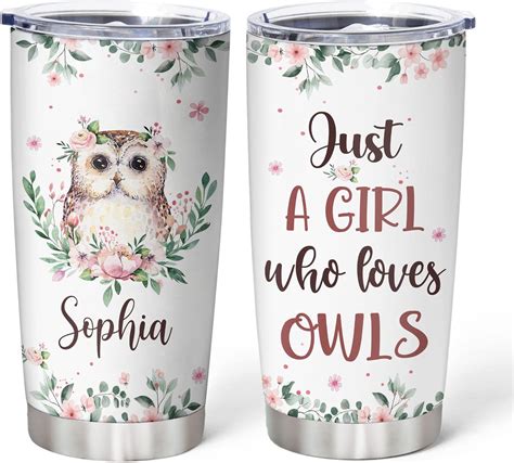 Hyturtle Personalized Owl Lovers Tumbler Just A Girl Who Loves Owls Custom Name