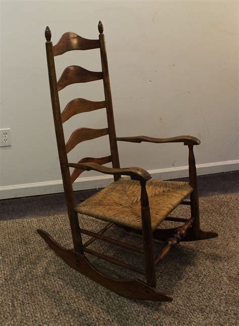 Antique 1800s Rocking Chair The Chair Has A Beautiful Ladder Back And