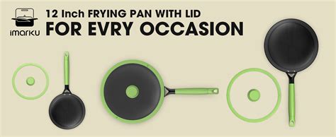 Amazon Imarku 12 Inch Non Stick Frying Pans With Lid Long Lasting