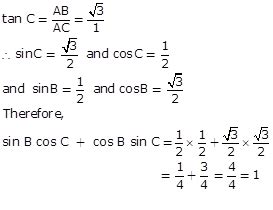 In A Right Angled At A If Tan C Find The Value Of Sin B Cos C