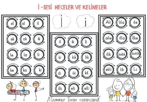 İ Sesi Hece Ve Kelimeler Eduhol Etkinlik İndir Oyun Oyna Test Çöz