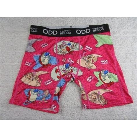 Odd Sox Underwear Socks Odd Nickelodeon Ren Stimpy Pink Mens Size