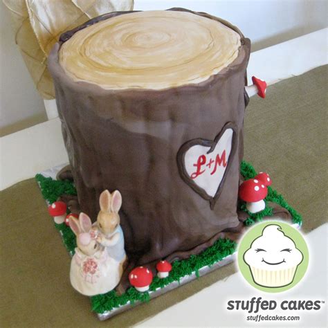 Stuffed Cakes Tree Stump Wedding Cake
