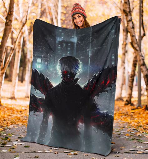 Tokyo Ghoul Anime Fleece Blanket Ken Kaneki Devil Shadow City Night