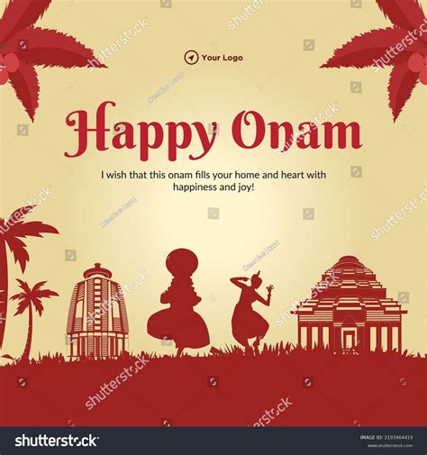 Happy Onam South Indian Kerala Festival Banner Royalty Free Stock