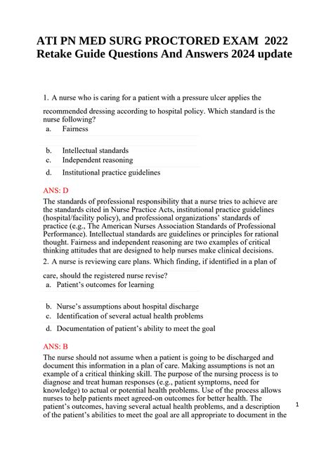 Solution Ati Pn Med Surg Proctored Exam 2022 Retake Guide Questions