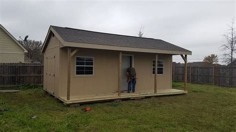 Finally Built On To Customizing The Shed Is A 16x24 With A 4ft