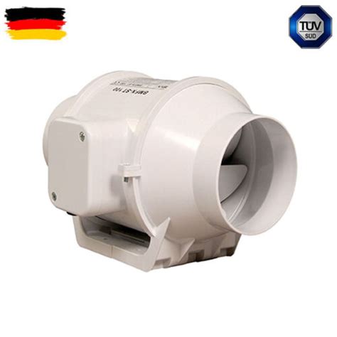 TURBO Radial Rohrventilator 100 125 150 200 250 315 Mm Zuluft Abluft