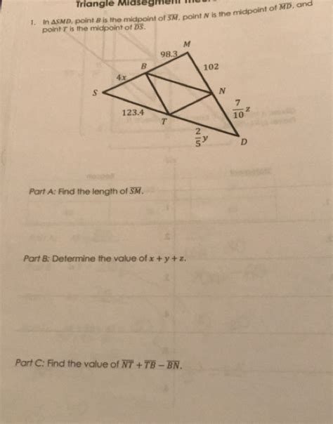 Solved Triangle Midsegmeni M In Smd Point B Is The Midpoint Of