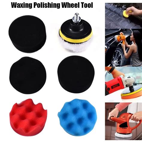 7pcs 8cm Polishing Buffing Pad Kit For Auto Car Polishing Wheel Kit Buffer With Drill Adapter