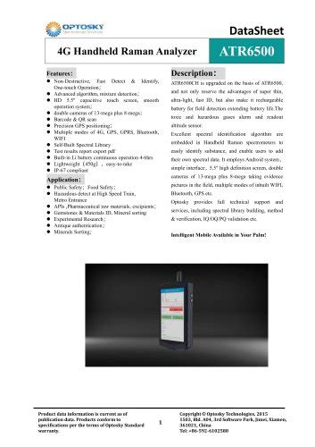 Tous Les Catalogues Et Fiches Techniques PDF Optosky Xiamen Photonics