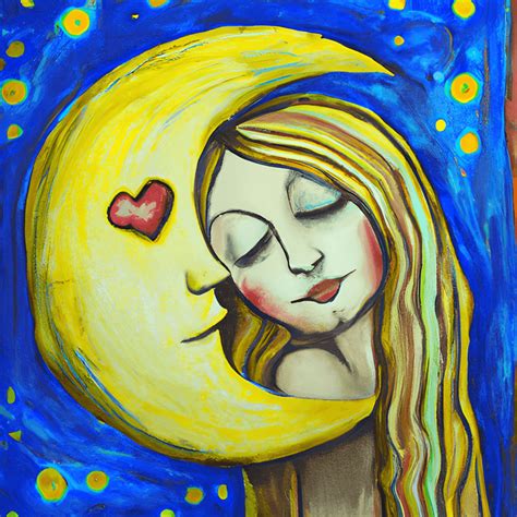 Moon Girl Painting · Creative Fabrica