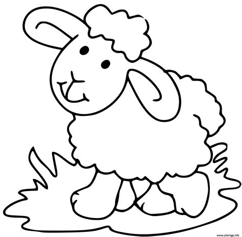 Coloriage Mouton Avec De L Herbe Dessin Mouton Imprimer