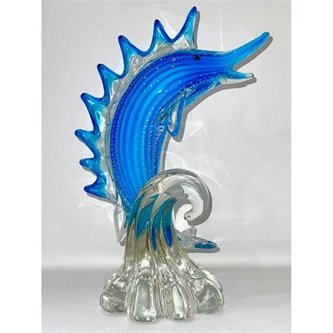 Bid Now Very Large Murano Art Glass Breaching Swordfish August 6