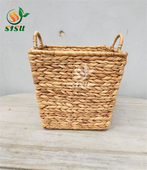 Eco Friendly Water Hyacinth Owl Shaped Storage Basket Hand Woven Water