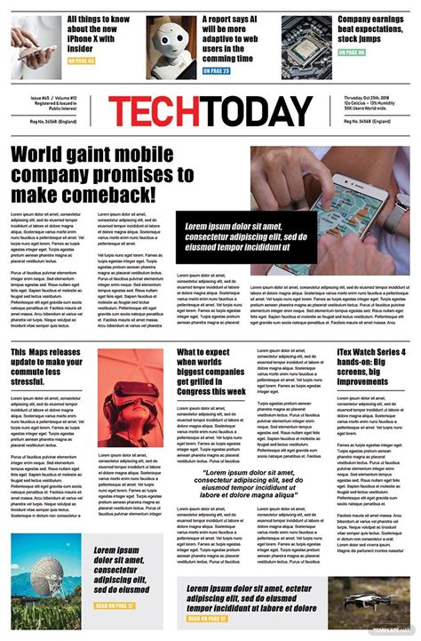 Free Editable Newspaper Templates In Publisher To Download